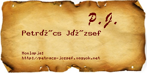 Petrács József névjegykártya